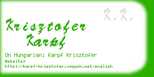 krisztofer karpf business card